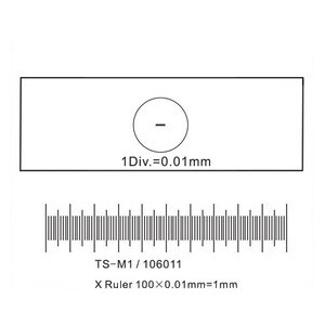 ToupTek Kalibreringsglas, linjer (X) 1mm/100 Div.x0.01mm